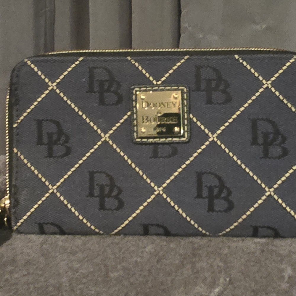Dooney & Bourke Black Wallet with Gold Accents